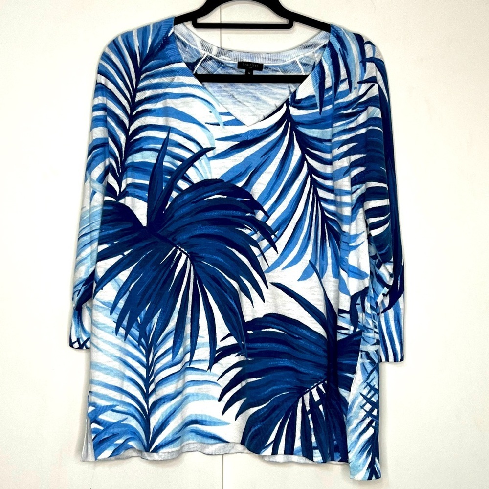 Talbots Palm Leaf Knit Top